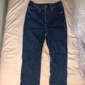 High waisted denim jeans